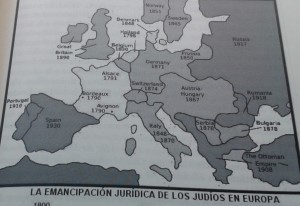 Emancipación de los judíos mapa